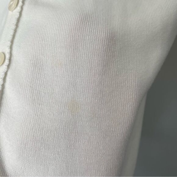 [xs/s] GAP Women’s White Ribbed Knit 100% Cotton Button Down 90s Baby Cardigan - Picture 13 of 15